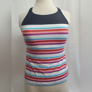 Nautica Navy & Multicolor Striped Tank Top